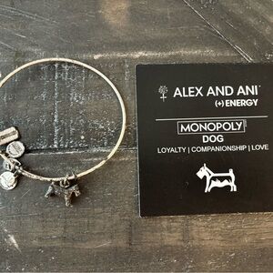 Alex and Ani Monopoly Dog Charm Bangle - Black and Silver